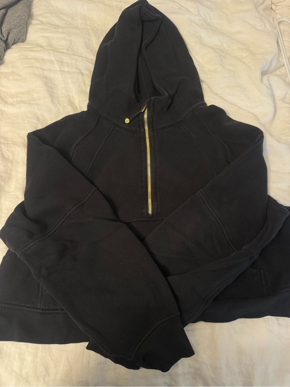 Lululemon black and gold scuba hoodie